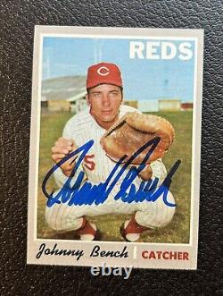 JOHNNY BENCH Signed Autographed 1970 Topps Card High #660 HOF REDS