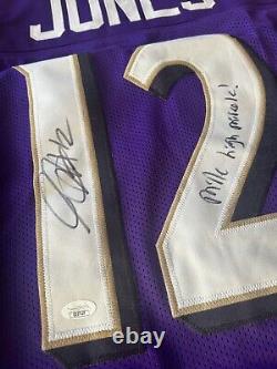 Jacoby Jones Ravens Signed Custom Jersey Auto Mile High Miracle JSA Autograph