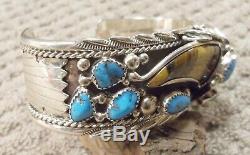 James Shay Running Bear Sterling Turquoise Claw Navajo Bracelet Highly Detailed