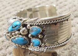 James Shay Running Bear Sterling Turquoise Claw Navajo Bracelet Highly Detailed