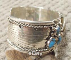 James Shay Running Bear Sterling Turquoise Claw Navajo Bracelet Highly Detailed