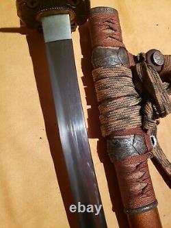 Japanese Samurai Sword Katana, Signed Kanewaka, High Polish War Trophy, 27 1/4
