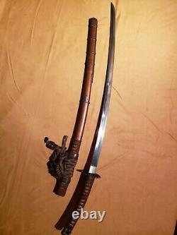 Japanese Samurai Sword Katana, Signed Kanewaka, High Polish War Trophy, 27 1/4