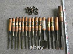 Japanese Vintage Chisel Nomi Carpentry Tools 15 set High Brand with Signed