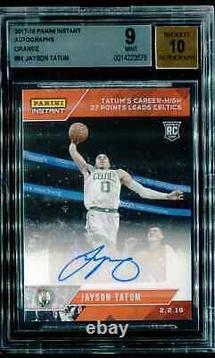 Jayson Tatum 2017 Panini Instant Rookie Auto #/5 RC Autograph BGS 9 Mint Card