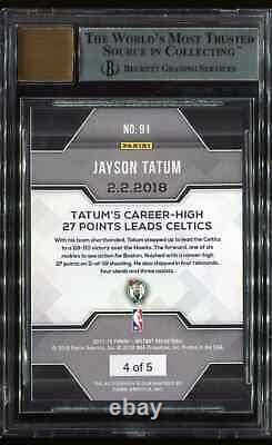 Jayson Tatum 2017 Panini Instant Rookie Auto #/5 RC Autograph BGS 9 Mint Card