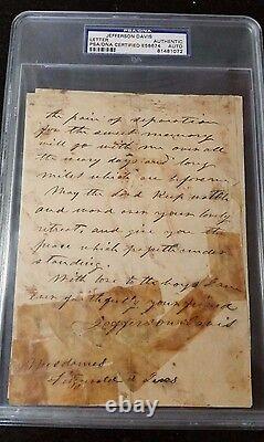 Jefferson Davis? Highly Personal Autographed Letter Signed? 8 July 1873