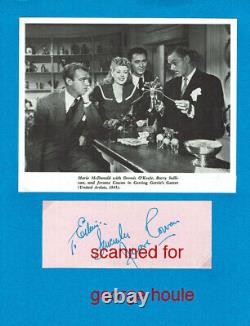 Jerome Cowan Signed Maltese Falcon High Sierra Miracle On 34 Street