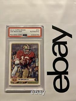 Joe Montana PSA Topps Autograph Collector Card #72 DNA Authentic HIGH END INVEST