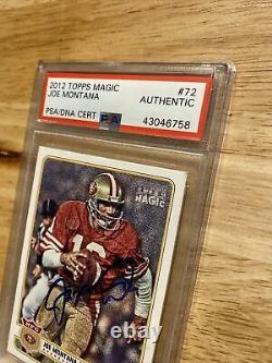 Joe Montana PSA Topps Autograph Collector Card #72 DNA Authentic HIGH END INVEST