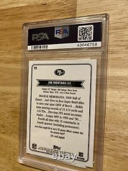 Joe Montana PSA Topps Autograph Collector Card #72 DNA Authentic HIGH END INVEST