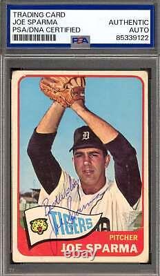Joe Sparma PSA DNA Vintage Signed 1965 Topps Autograph