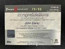 John Elway 2007 Topps Paradigm Career Highs Patch Auto Denver Broncos /99 4222