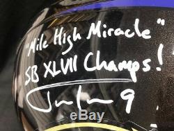 Justin Tucker Autographed Baltimore Ravens Full Size Helmet Mile High SB CHAMPS