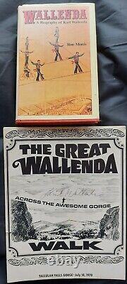 Karl Wallenda 1976 Biography and SIGNED July 18, 1970 high wire walk Program