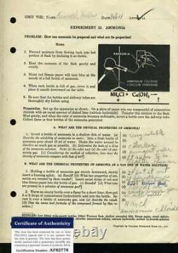 Ken Hubbs Psa Dna Autograph High School Worksheet Authentic Hand Signed