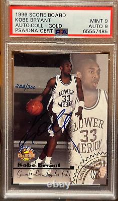 Kobe Bryant RC Autographed Lucky #222/300 Lower Merion High PSA 9 Auto 9 RARE