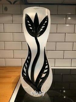 Kosta boda@Ulrica Hydman Vallien@black and white vase@36cm or 14inches high@