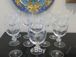 Lalique Roxane Set of 12 Wine Goblets 6 7/8 High