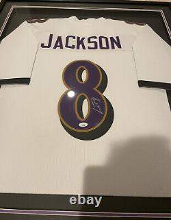 Lamar Jackson Baltimore Ravens Autographed Signed & Framed JSA COA High Quality