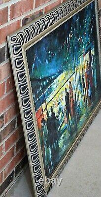 Large High Quality Original Oil Painting Festival Street Scene Framed Signed