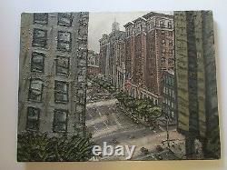 Large Robert Carrere Chunky Painting Modernist High Building View City New York