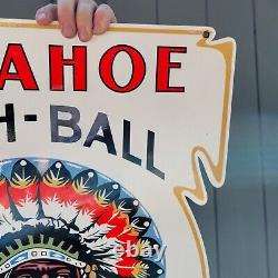 Large Vintage Navahoe High-ball Glasses Heavy Porcelain Beverage Beer Bar Sign