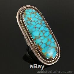 Large Zuni Handmade Silver & High Grade Turquoise Ring Frank Vacit