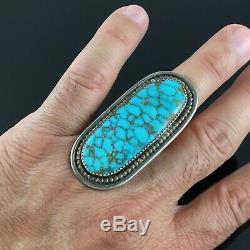 Large Zuni Handmade Silver & High Grade Turquoise Ring Frank Vacit