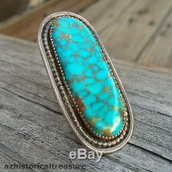 Large Zuni Handmade Silver & High Grade Turquoise Ring Frank Vacit