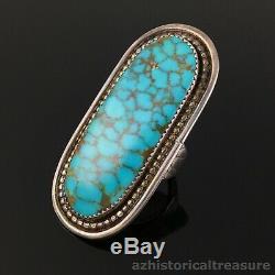 Large Zuni Handmade Silver & High Grade Turquoise Ring Frank Vacit
