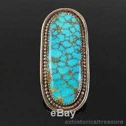 Large Zuni Handmade Silver & High Grade Turquoise Ring Frank Vacit