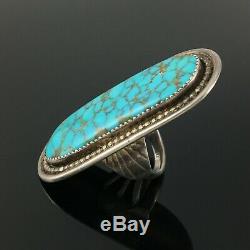 Large Zuni Handmade Silver & High Grade Turquoise Ring Frank Vacit