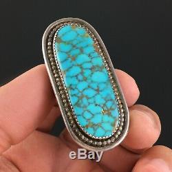 Large Zuni Handmade Silver & High Grade Turquoise Ring Frank Vacit