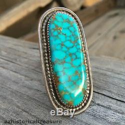 Large Zuni Handmade Silver & High Grade Turquoise Ring Frank Vacit