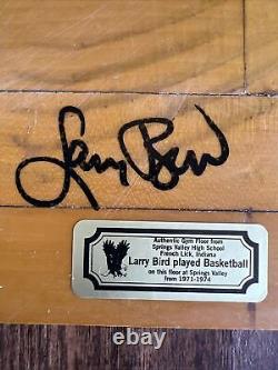 Larry Bird Signed Authentic Gym Floor Spring Valley High School PSA Autographed