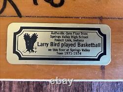 Larry Bird Signed Authentic Gym Floor Spring Valley High School PSA Autographed