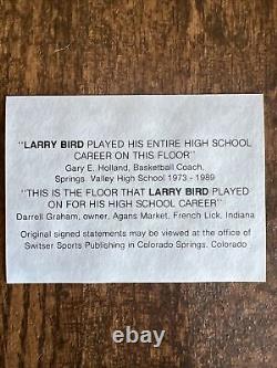 Larry Bird Signed Authentic Gym Floor Spring Valley High School PSA Autographed