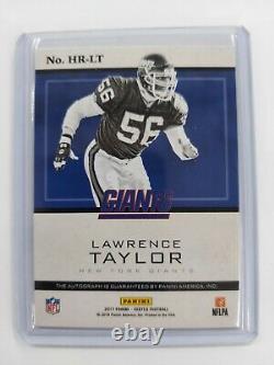 Lawrence Taylor 2017 Panini Vertex Highly Revered Auto /99