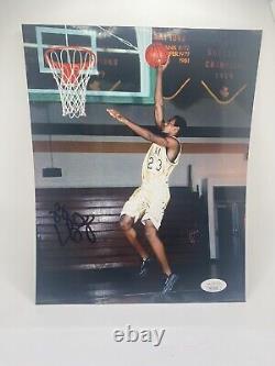 LeBron James Autographed High School 8x10 Photograph JSA HEAT LAKERS ST. MARY'S