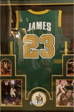 Lebron James autographed High School Jersey framed VERY RARE