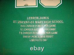 Lebron James signed High School St Vincent St Mary autograph framed UDA jersey