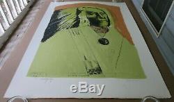 Leonard Baskin High Bear Standing Rock Sioux Color Lithograph Trial Proof Signed