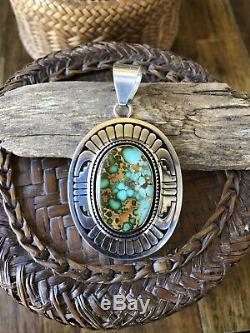 Leonard Nez High Grade Royston Turquoise Pendant Signed