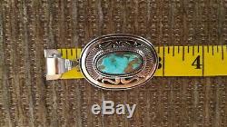 Leonard Nez Navajo -High Grade Turquoise Pendant Signed