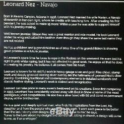 Leonard Nez Navajo -High Grade Turquoise Pendant Signed