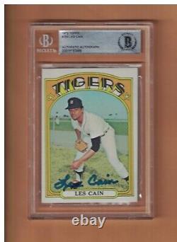 Les Cain Autographed 1972 Topps High Number Card Signed #783 Tigers BECKETT