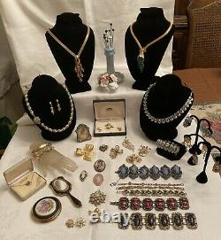 Lot Of Vintage Designer Signed High End Jewelry And Accessories