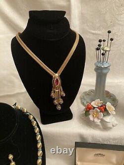 Lot Of Vintage Designer Signed High End Jewelry And Accessories