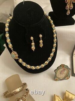 Lot Of Vintage Designer Signed High End Jewelry And Accessories